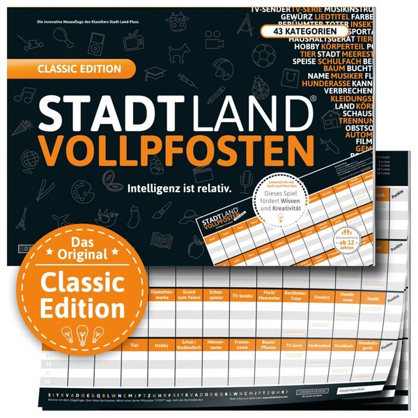 DR - STADT LAND VOLLPFOSTEN® - CLASSIC EDITION - DIN-A3 Block