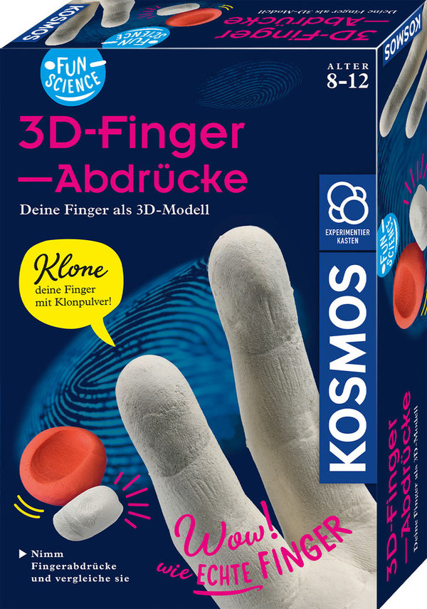 Fun Science 3D-Fingerabdrücke - Deine Finger als 3D-Modell - Experimentierkasten
