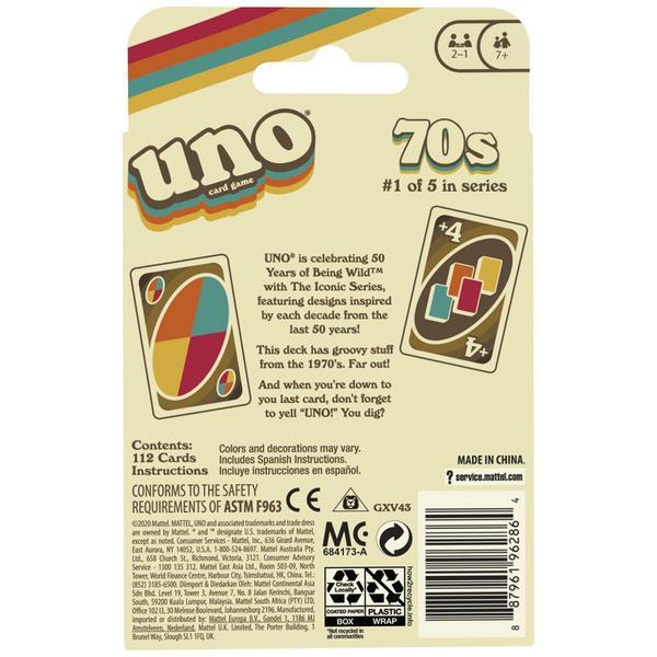 Mattel - UNO Iconic - 70´s - Kartenspiel